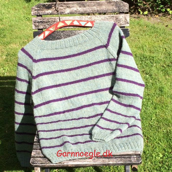 Stribet bluse - groenlilla1